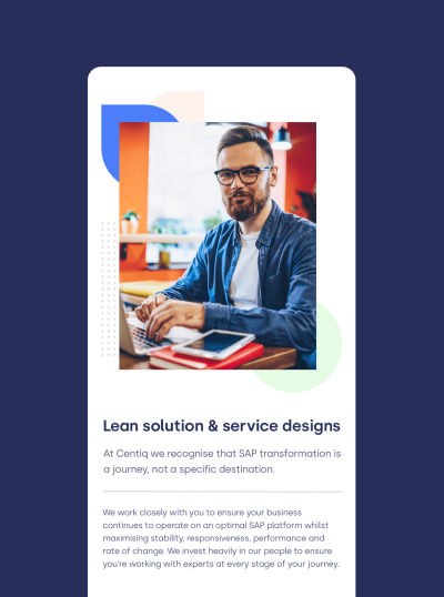 Centiq site layout of page