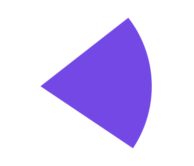 A purple blue slice shape
