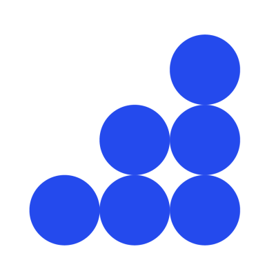Blue circles arranged to make a staircase